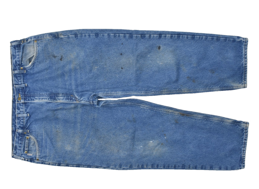 Carhartt B172 DST Men Relaxed Fit Flannel Lined Blue Jeans 46x32 Workwear Denim